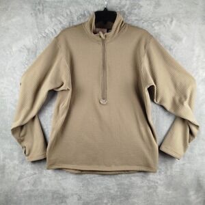 Rothco Layer II Grid Medium Weight 1/2 Zip Thermal Top Pullover Mens Large Brown